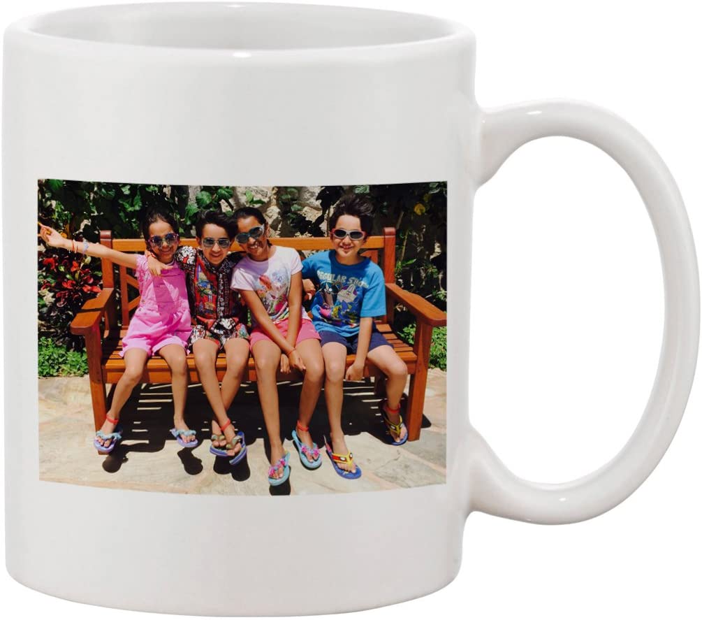 Personalized Add Your Custom Text and Photo White Ceramic 11 Oz Coffee Mug Customizable Gift For Him, For Her, For Boys, For Girls, For Husband, For Wife, For Men, For Women (WHITE)